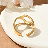 304 Stainless Steel Open Cuff Rings for Unisex RJEW-Q003-03G-5