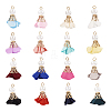  32Pcs 16 Colors Flower Chiffon Pendants FIND-TA0003-41-1