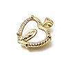 Brass Micro Pave Clear Cubic Zirconia Pendants CU-CBAF50C-01B-G01-2