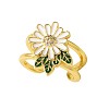 Brass Micro Pave Clear Cubic Zirconia Cuff Open Rings WG9F63A-02-2
