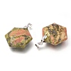 Faceted Natural Unakite Pendants G-F340-03Q-2