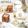 1 Set 6Pcs 2 Styles Christmas Square Splicing Wooden Ornament Mixed Colors ST-CJ0040-001-3