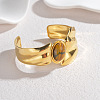304 Stainless Steel Cuff Bangles for Women BJEW-V009-01G-1