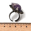 Natural Gemstone Irregular Nugget Open Cuff Rings G-A278-03AB-7
