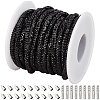 7.1 Yards Glass Rhinestone Synthetic Rubber Round Cord DIY-GF0013-74C-1