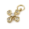 Brass Micro Pave Cubic Zirconia Tiny Cross Charms ZIRC-G128-04G-1-2