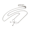 Non-Tarnish 304 Stainless Steel Cable Chain Bowknot Pendant Necklaces NJEW-Z041-02P-02-2