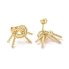 Brass Wrap Knot Stud Earrings for Women EJEW-G332-02G-2