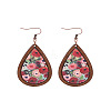 Wood Dangle Earrings FS-WG89FD2-01-1