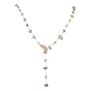 Natural Green Aventurine Chip Handmade Link Chain Necklaces NJEW-JN05811-02-2