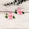 Acrylic & Plastic Pearl & Rhinestone Dangle Stud Earrings FS-WGBE1AB-01-1