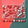 60Pcs 10 Styles Christmas Printed Schima Wood European Beads WOOD-FS0002-48-5