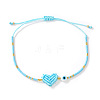 Glass Seed Bead & Glass Braided Bead Bracelets PP1183-6-1