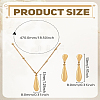 Teardrop Stainless Steel Jewerly Sets. Including Pendant Necklace and Stud Earring SJEW-LP0001-28-2