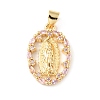 Brass Micro Pave Cubic Zirconia Pendants KK-P233-05G-02-1