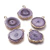 Dyed Natural Druzy Solar Quartz Crystal Pendants G-F693-01D-G-1