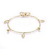 304 Stainless Steel Charm Anklets AJEW-L065-05G-1