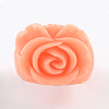 Synthetical Coral Flower Rings RJEW-R127-06-2