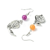 Halloween Theme Alloy & Imitation Jade Acrylic Dangle Earrings EJEW-FS00004-3