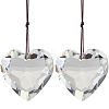 2Pcs Glass Heart Pendant Decorations HJEW-SP0001-22A-7