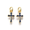 Brass Enamel Charms KK-C106-04G-06-1
