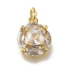 Rack Plating Brass Micro Pave Cubic Zirconia Pendants KK-G500-21G-1