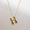 Brass Chunky Initial Pendant Necklaces WG97A63-08-1