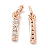 Brass Micro Pave Grade AAA Cubic Zirconia Charms ZIRC-P067-11RG-I-NR-2