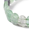 Natural Fluorite Oval Beaded Stretch Bracelet G-E010-01S-3