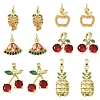 2Pcs Brass Micro Pave Cubic Zirconia Pendants KK-YW0003-22-2