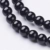 Natural Black Onyx Round Beads Strands GSR4mmC097-2