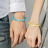 10Pcs 10 Style Natural Lava Rock & Dyed Synthetic Turquoise Cross Beaded Stretch Bracelets Set BJEW-AN0001-76-6