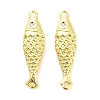Brass Micro Pave Clear Cubic Zirconia Fish Connector Charms KK-H527-37G-1