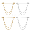 4Pcs 2 Colors Zinc Alloy Hanging Chain Brooch FIND-GA0008-67-1
