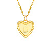 Golden Tone Brass Cable Chain Letter Heart Pendant Necklaces for Women PW-WG67FD6-04-1