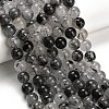 Natural Black Tourmalinated Quartz Beads Strands GG-CBA20C8-A01-10mm-1