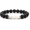 8MM Round Natural Howlite and Natural Lava Rock Beaded Stretch Bracelets for Couples BW4110-5-1