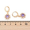 Brass Micro Pave Cubic Zirconia Leverback Earrings EJEW-K300-06G-5