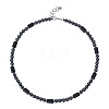 6MM Round Synthetic Non-magnetic Hematite and Column Natural Lava Rock Beaded Necklaces for Women Men LS-LV4865-5-1