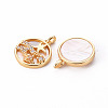 Brass Micro Pave Clear Cubic Zirconia Charms KK-Q765-022-NF-2