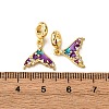 Brass Purple Enamel Mermaid Tail European Dangle Charms KK-A265-06B-G-3