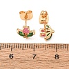 Brass Micro Pave Cubic Zirconia Stud Earrings for Women KK-CBACC01-05G-5