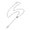 304 Stainless Steel Rosary Bead Necklaces NJEW-JN05775-3