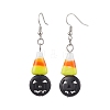 Halloween Candy Corn Handmade Lampwork Dangle Earrings EJEW-JE05870-3