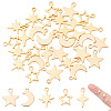 40Pcs 5 Styles Brass Pendants KK-BBC0028-62-1