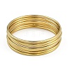 7Pcs Round Vacuum Plating 201 Stainless Steel Bangles Sets for Women BJEW-F476-08G-03-1