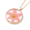 Dry Pressed Real Flower Resin Pendant Necklace NJEW-G088-01KCG-06-1