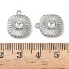 Brass Micro Pave Cubic Zirconia Grooved Pendants KK-A280-04B-P-3