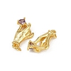 Brass Micro Pave Cubic Zirconia Pendants KK-C093-01B-G-2