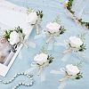 Silk Cloth Artificial Flower Boutonniere AJEW-WH0258-295-4